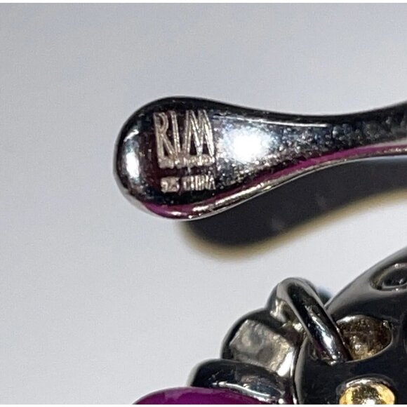 RLM STUDIO 925 SILVER WITH JADEITE PURPLE STONES Dyed? CHOKER STATEMENT NECKLACE - Picture 14 of 16